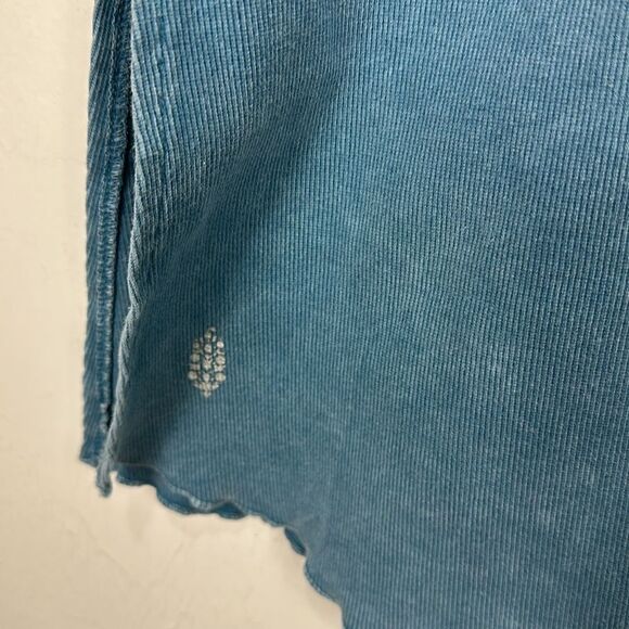 FP Movement Blue Sleeveless Side Slits Ribbed Tunic Tank Top Size XS - Picture 4 of 7